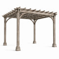 Pergola de jardin en bois gris avec toit ajouré, 609 x 366 x 305 cm, style classique