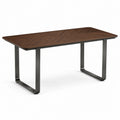 Table à manger rectangulaire brun noyer et noir, 180 x 90 x 75 cm, plateau à chevrons