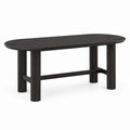 Table à manger noire en bois d'ingénierie avec plateau oblong, 180 x 90 x 76 cm