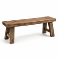 Banc rustique en bois marron, 140 x 35 x 45 cm