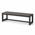Banc de jardin industriel en bois brun et métal noir, 120 x 40 x 45 cm